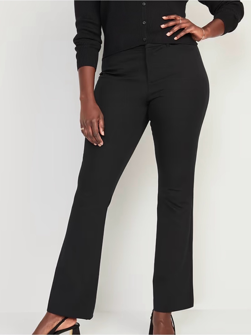 Old Navy Black High-Rise Pixie Flare Pants - Petite